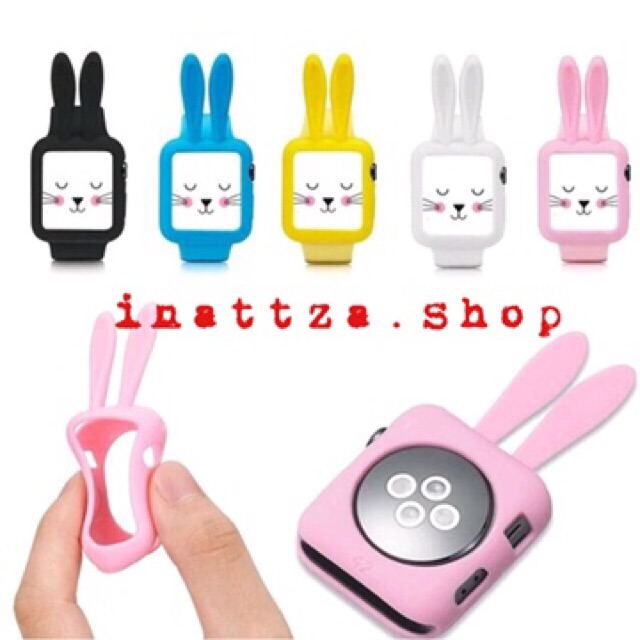 Clearacne Sale !<พร้อมส่ง>38/42MM-เคสซิลิโคนกระต่ายแอปเปิ้ลว๊อทซ์ rabbit apple watch silicone case