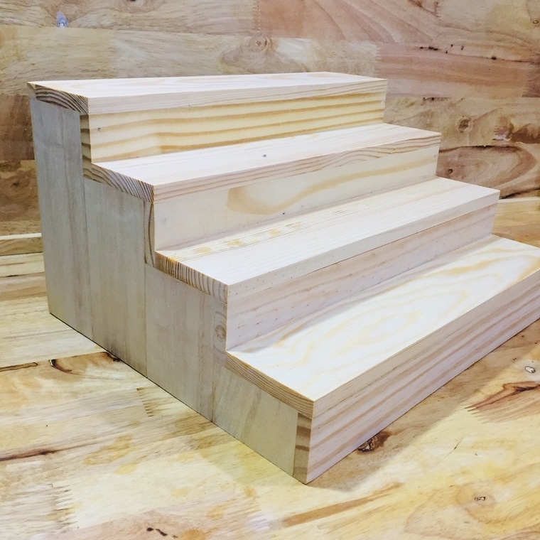 ชั้นไม้4ชั้น 😷 แบบปิดทึบ แบบบันได โชว์สินค้าของขาย ขนาดกxยxส32x40x20 cm. CAS13-4*40 (สั่งได้ไม่เกิน2อันต่อครั้ง) - รูปที่ 5