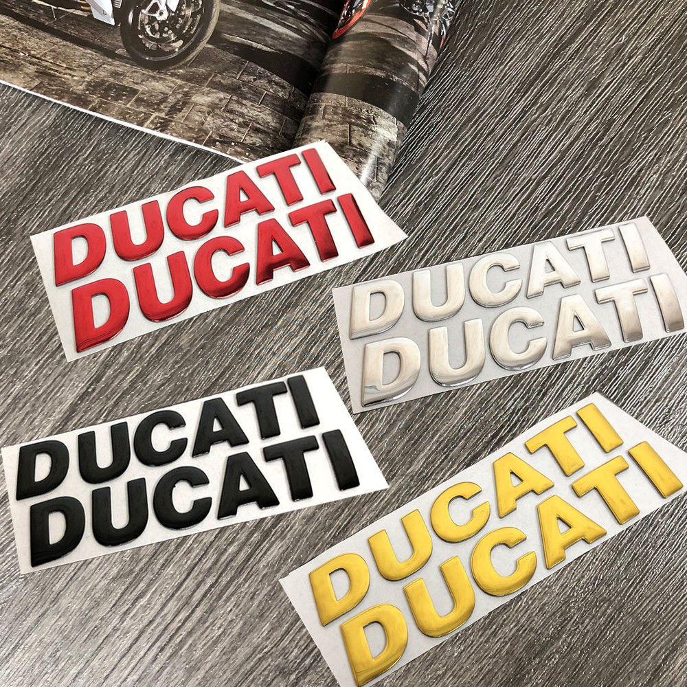 3D DUCATI โลโก้สัญลักษณ์ 1 คู่สติกเกอร์รถจักรยานยนต์ถัง Fairing Badge Decals สําหรับ Ducati 1200 959A 848 EVO ABS 796 821 895