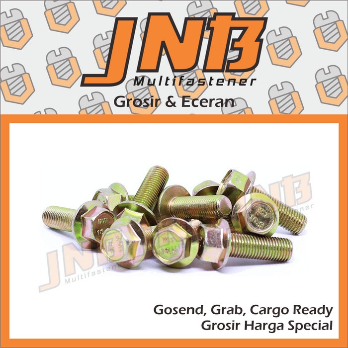 FLANGE BOLT M6X30 CAP BOLT M6 X 30 สีเหลืองคีย์ 10