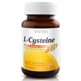 วิตามินผมร่วง Vistra L-Cysteine Cysteine #30เม็ด วิสทร้า แอล-ซิสเทอีน ซิสเทอีน