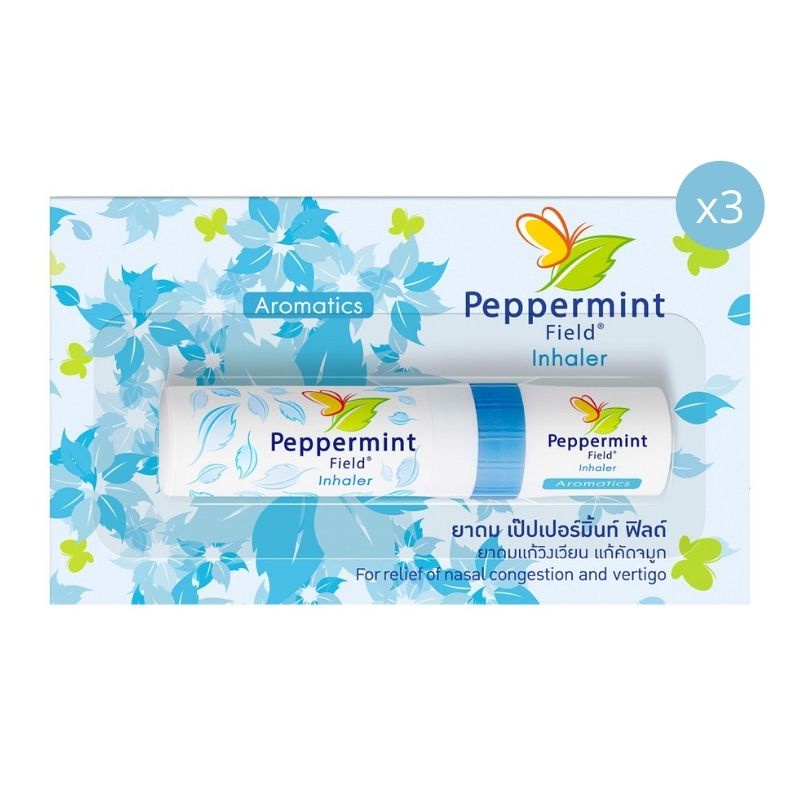 Peppermint Field Inhaler 2 cc (3 tubes) เป๊ปเปอร์มิ้นท์ ฟิลด์ ยาดม 2 ซีซี 3 หลอด