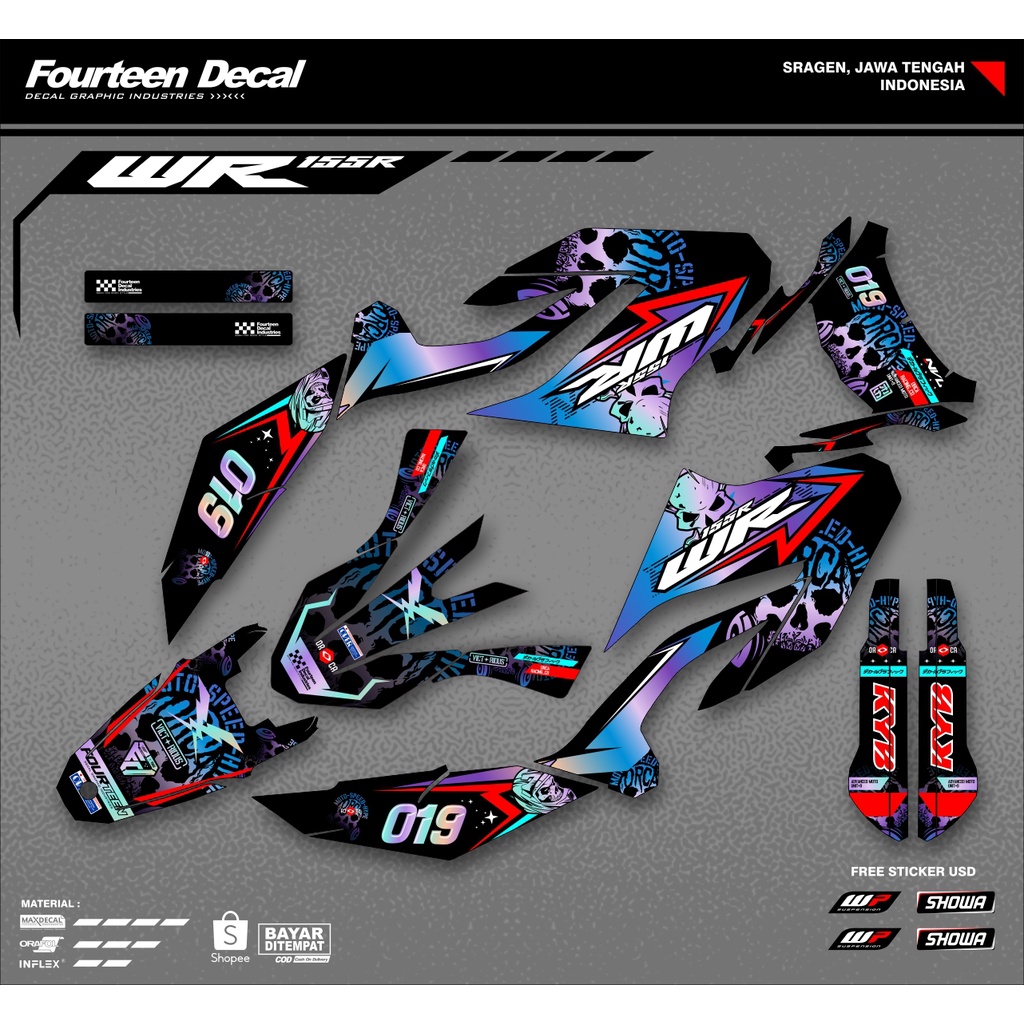 รูปลอก wr 155 - yamaha wr 155 15 สติ๊กเกอร์ DECAL มอเตอร์ไซค์