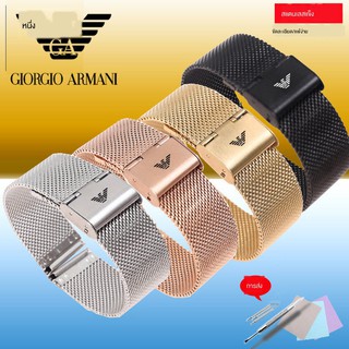 band สาย♠✑Armani สายนาฬิกามิลานสแตนเลสสตีลสายสแตนเลสสตีลสายรัดโลหะตาข่ายสำหรับผู้ชายและผู้หญิง AR1680 1681 series