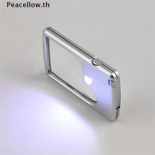 【Peacellow】แว่นขยาย มีไฟ LED 3x 6x สําหรับส่องเครื่องประดับ บัตรเครดิต