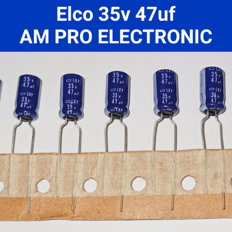 Elco 35v 47uf Elko 47uf 35v บลูโรล ออริจินัล
