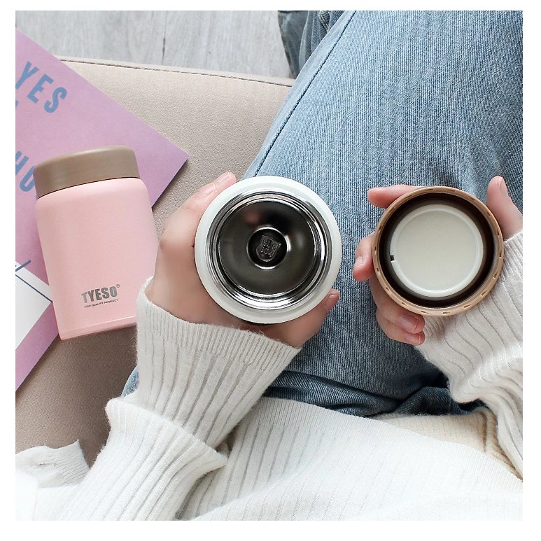 TYESO MINI 2ขนาด 220ml. 280ml. แก้วกระติกแบบพกพาขนาดเล็ก กระบอกน้ำขนาดเล็ก เก็บความร้อน เก็บความเย็น thumbnail 7