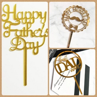 ป้ายปักเค้ก ตกแต่งของขวัญวันพ่อ Happy Father Day