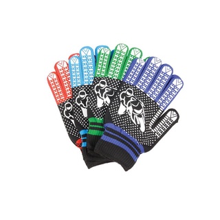 ถุงมือเต็มนิ้ว ลายมอเตอร์ไซค์ สีดำ พารากอน ถุงมือยาง full finger gloves motorcycle pattern black paragon