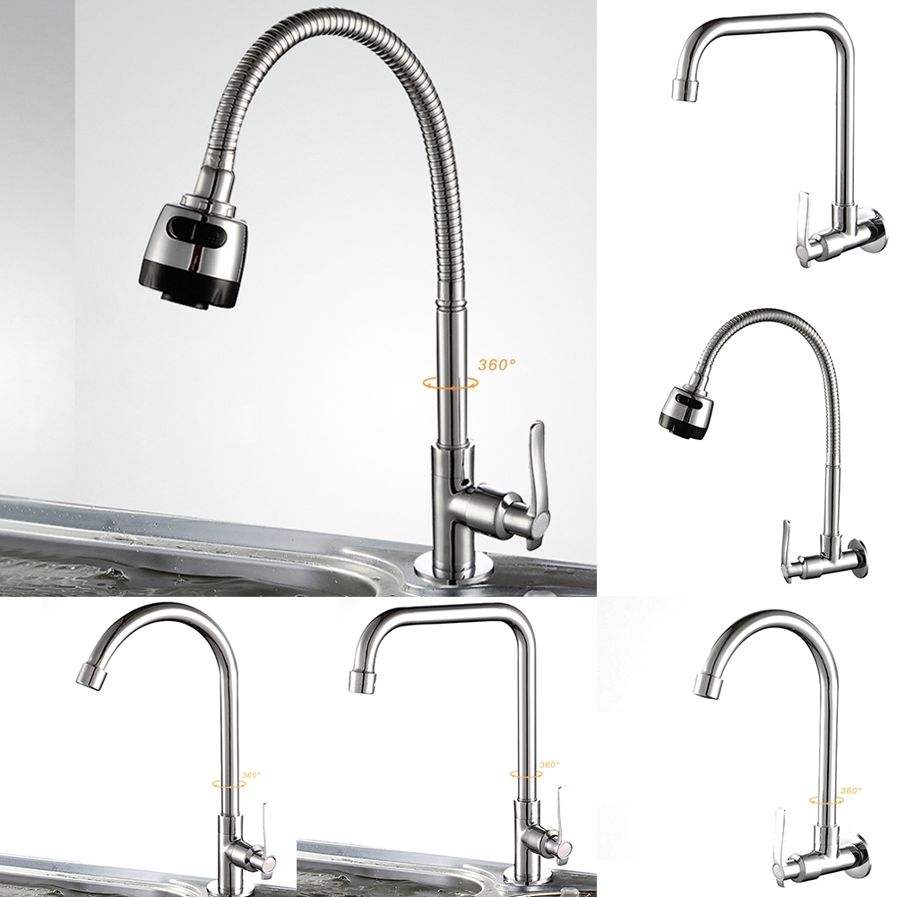 6 Types Kitchen Deckwall Mounted Taps Bathroom Sink Chrome Handle Single Faucet 27gr Shopee Thailand