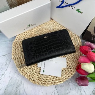 Lacoste Woman’s Leather Zip Wallet กระเป๋าสตางค์ซิปรอบลายหนังจระเข้