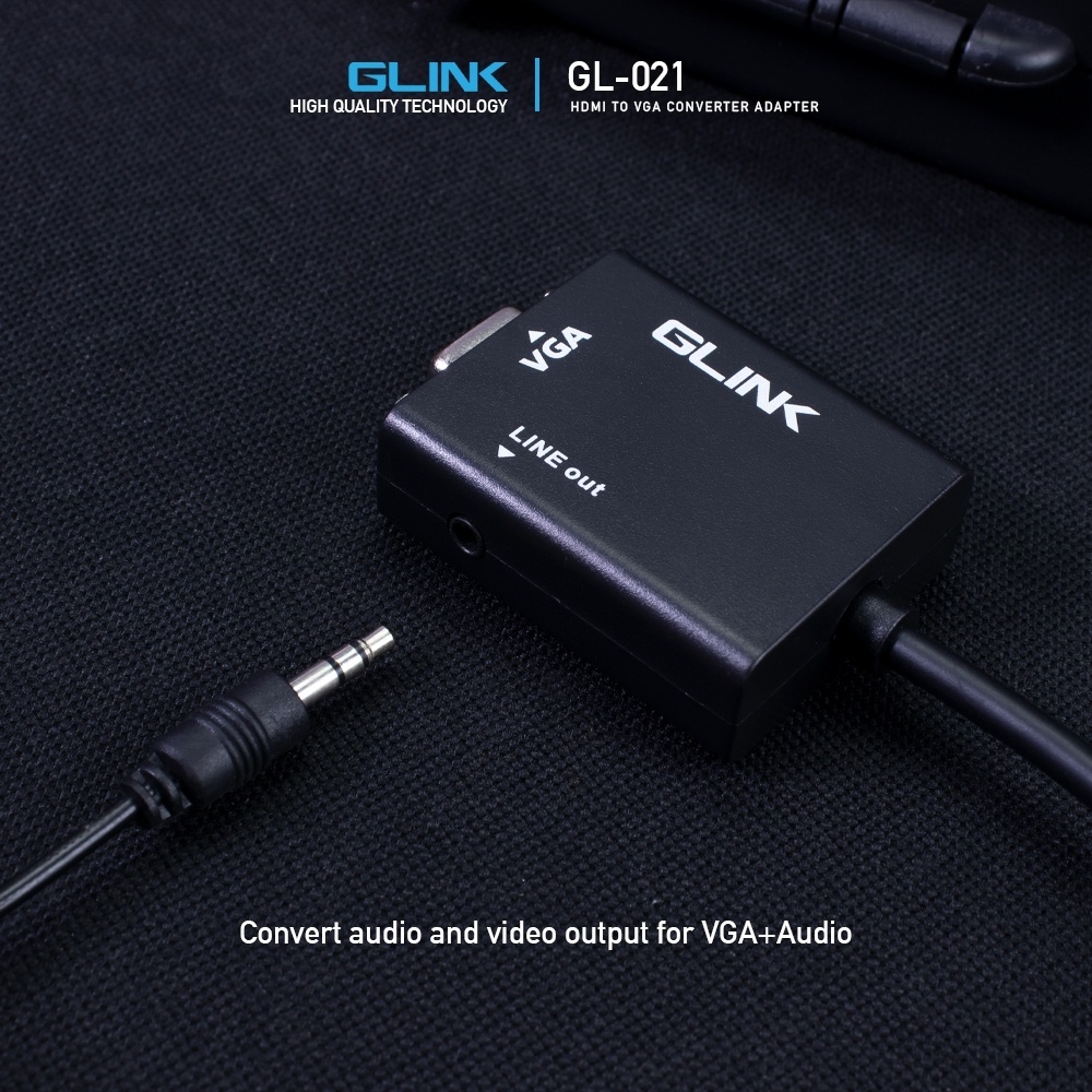 Glink GL-021 สายแปลง HDMI TO VGA มีช่องต่อเสียง Converter Adapter With 3.5mm Audio port. - รูปที่ 5