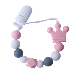 Lightweight Beaded Washable Accessories Boys Girls Soft Silicone Anti Lost Teething Relief Pacifier Clip