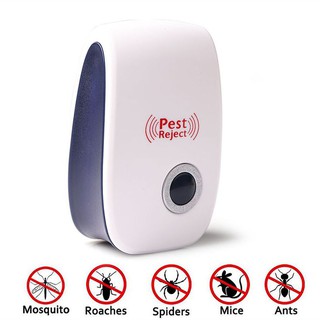 เครื่องไล่ยุง หนู แมลงสาบ และแมลงวัน Electronic UltrasonicLight Pest Repeller (White)