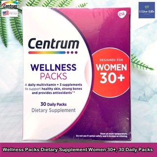 64% Sale! EXP 03/2023 วิตามินรวม ผู้หญิงวัย 30 ขึ้นไป Wellness Packs Dietary Supplement Women 30+, 30 Packs - Centrum