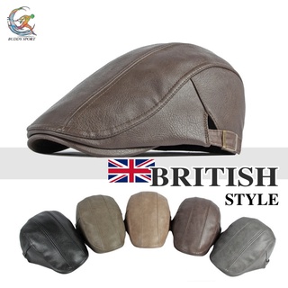 05B8 หมวกเบเร่ต์ BRITISH STYLE หนัง PU classic style สวมใส่เท่ห์ อย่างมีสไตล์