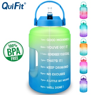 Quifit ขวดน้ํา 3.78 ลิตร 128 ออนซ์ พร้อมหลอดดูด ไร้ BPA ใช้ซ้ําได้ กันรั่วซึม ขนาดใหญ่ สําหรับฟิตเนส ยิม กีฬากลางแจ้ง