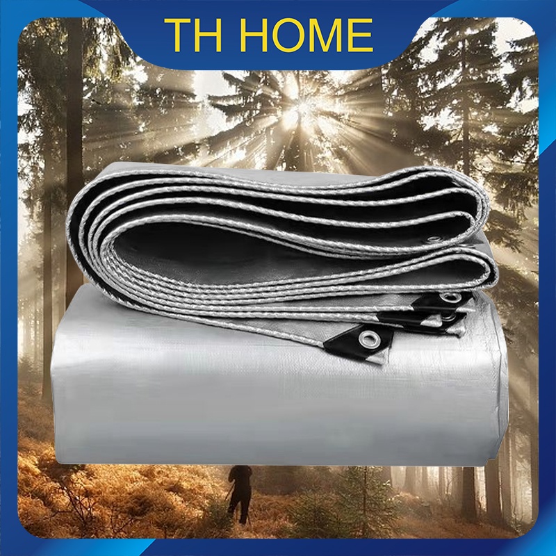 TH HOME ผ้าใบกันแดดกันฝน ผ้าใบกันแดด กันฝน100% (เจาะรู) 2*3 กันน้ําผ้าPE 3*3