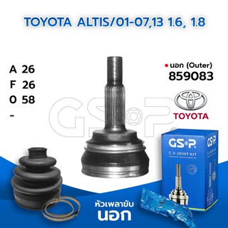 GSP หัวเพลาขับนอก TOYOTA ALTIS/01-07,13 1.6, 1.8 (26-42-58) (859083)