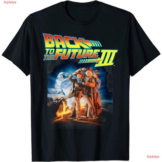 เสื้อยืดคอกลมloylaiya เจาะเวลาหาอดีต เสื้อยืดพิมพ์ลาย Back To The Future Three Movie Poster T-Shirt cotton เสื้อคอกลม เส