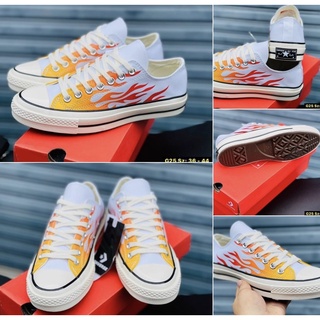 📢สินค้าพร้อมส่ง 🔥 รองเท้าผ้าใบ แท้ 100% converse  Chuck All Star 70’s  ลายไฟสุดเท่ห์