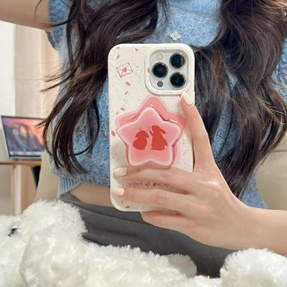 💕พร้อมส่ง💕iPhone 14 13 12 11 Pro Max เคส for เคสไอโฟน11กระต่าย น่ารัก บางเบาพกพาง่าย รูปดาวห้าแฉก พร้อมขาตั้ง Case