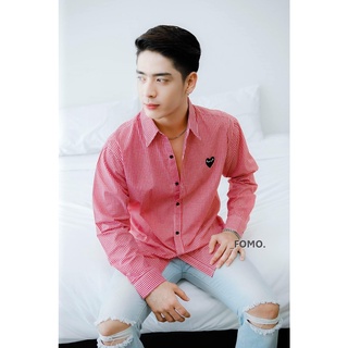 takayay brand เสื้อเชิ้ต ลายสก๊อตแดงเล็กใจดำ 36-54 นิ้ว