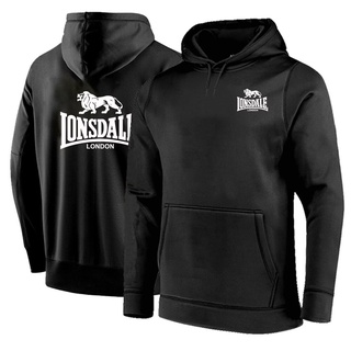 เสื้อกันหนาว มีฮู้ด ขนาดใหญ่ พิมพ์ลายโลโก้ LONSDALE เหมาะกับของขวัญให้เพื่อน แฟชั่นสําหรับสตรี 2021