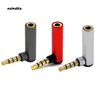 CAL_2Pcs Alloy 90 Degree L-Shaped Audio Jack Adapter 3.5mm AUX Connector Phone Plug