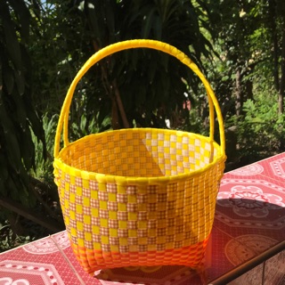 ตะกร้าสานพลาสติกขนาดL กว้าง32ยาว 32สูง 22 cm
