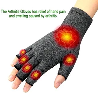 Shop Jung ถุงมือ ลดการเกร็งมือ แก้ปวดมือ ไขข้ออักเสบ Magnetic Therapy Glove รุ่น 000476 - Gray (pair)