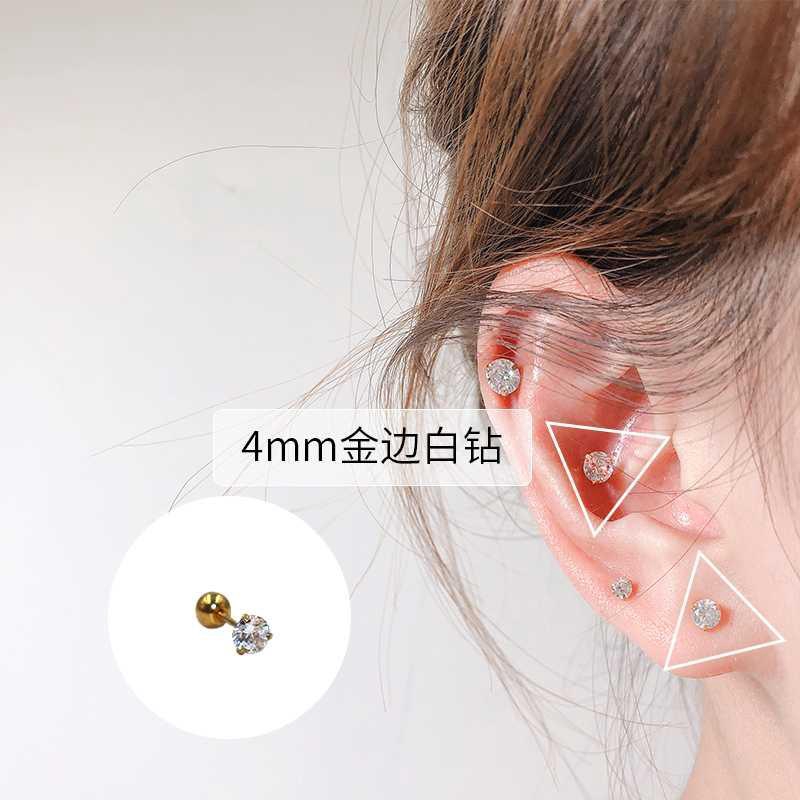 ต่างหูเหล็กไทเทเนียม ประดับเพชร เหมาะกับทุกเพศ ทุกวัย สไตล์เกาหลี - รูปที่ 5