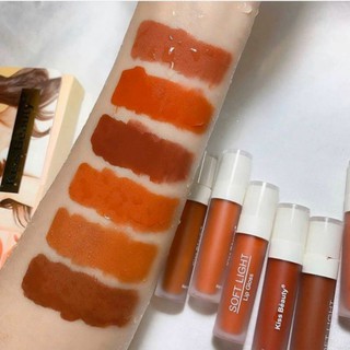 ลิปจุ่มแมท เซต 6 แท่ง SOFT LIGHT Lip Gloss แบรนด์แท้จาก Kiss Beauty