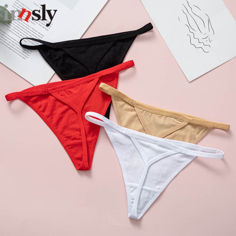 Innsly กางเกงชั้นในจีสตริง ผ้าฝ้าย เอวต่ํา เซ็กซี่ สไตล์เรียบง่าย แฟชั่นฤดูร้อน สําหรับผู้หญิง