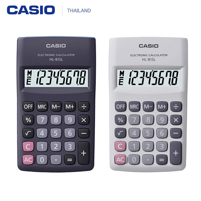 CASIO เครื่องคิดเลขขนาดพกพา 8 หลัก รุ่น HL-815L ของแท้ 100%ประกันศูนย์เซ็นทรัลCMG 2 ปี HL-815, HL815ใช้ Battery AA Casio