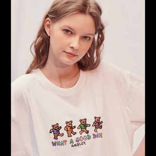 เสื้อยืด ทรงหลวม สไตล์เกาหลี ของแท้ 100% What A GOOD DAYAS807