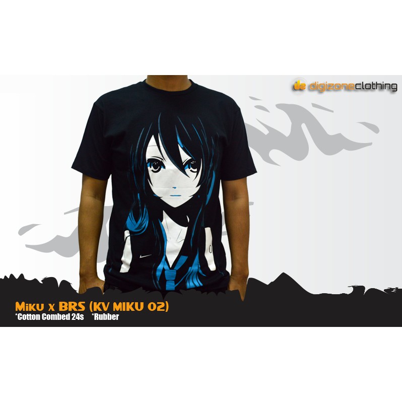 เสื้อยืด Vocaloid Hatsune MIKU X BRS Black - KV MIKU 02