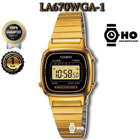 นาฬิกาข้อมือ Casio ดู Casioของแท้ นาฬิกาผู้หญิง สายสแตนเลส รุ่น LA670WGA-1- สีทอง สวยมาก