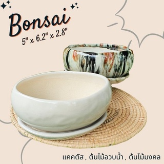 กระถางเซรามิค "Bonsai" กระถางต้นไม้