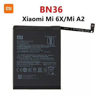 Xiao Miต้นฉบับ 100% BN36 3010mAhแบตเตอรี่สำหรับXiaomi Mi 6X Mi6X Mi A2 MiA2 BN36 โทรศัพท์คุณภาพสูงเปลี่ยนแบตเตอรี่