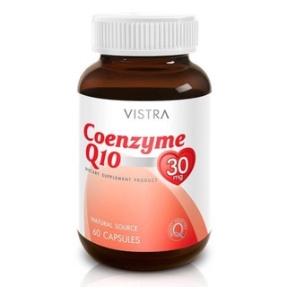 Vistra Coenzyme Q10 วิสทร้า โคเอ็นไซม์ คิวเท็น ต้านอนุมูลอิสระ ลดริ้วรอย ขนาด 60 แคปซูล 12843