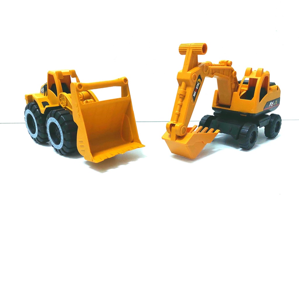 รถ 2 คัน ตัก แม็คโคร ได้ 2 คัน ตามรูป งานโมเดล ตรงปก พร้อมส่ง จัดส่งเร็ว รถเด็กเล่น รถของเล่น - รูปที่ 4