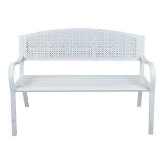 Chair table STEEL BENCH SPRING AURORA WHITE Outdoor furniture Garden decoration accessories โต๊ะ เก้าอี้ ม้านั่งสนาม SPR