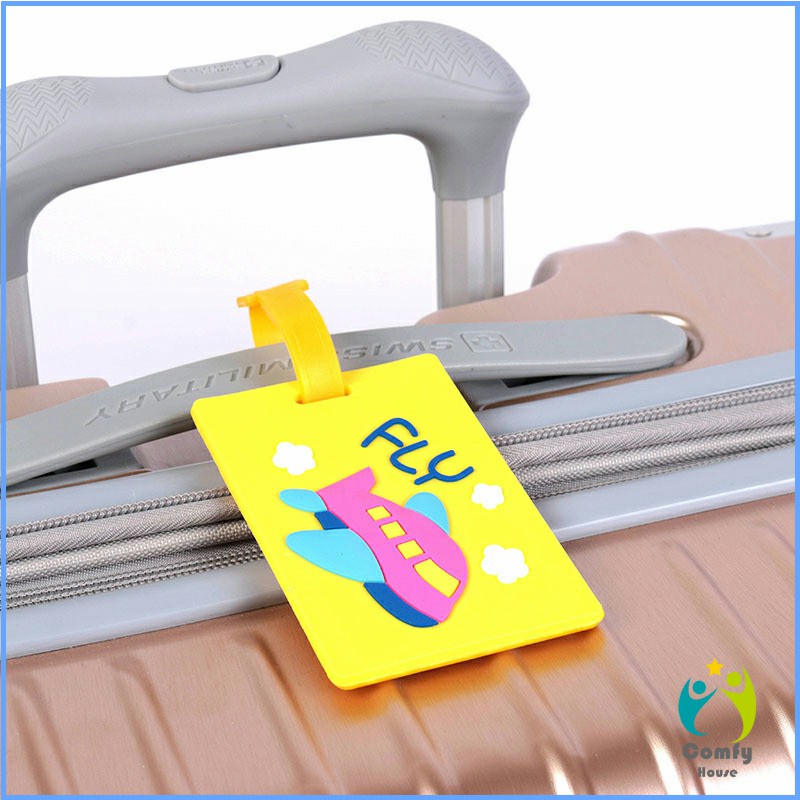 Comfy ป้ายห้อยกระเป๋า PVC ป้ายติดกระเป๋าเดินทาง แท็กกระเป๋าเครื่องบิน luggage tag