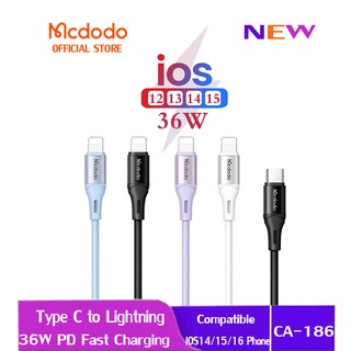 Mcdodo สายชาร์จเร็ว 36W PD Type C เป็น iP สําหรับ iP 14 Plus Pro Max 13 12 11 Xr 8 CA-186