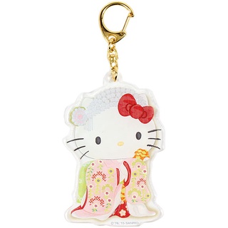 พวงกุญแจ Sanrio Japanese Design Series ลาย Hello Kitty ทำจากอะคริลิค ขนาด 5.5 x 0.5 x 12 ซม.