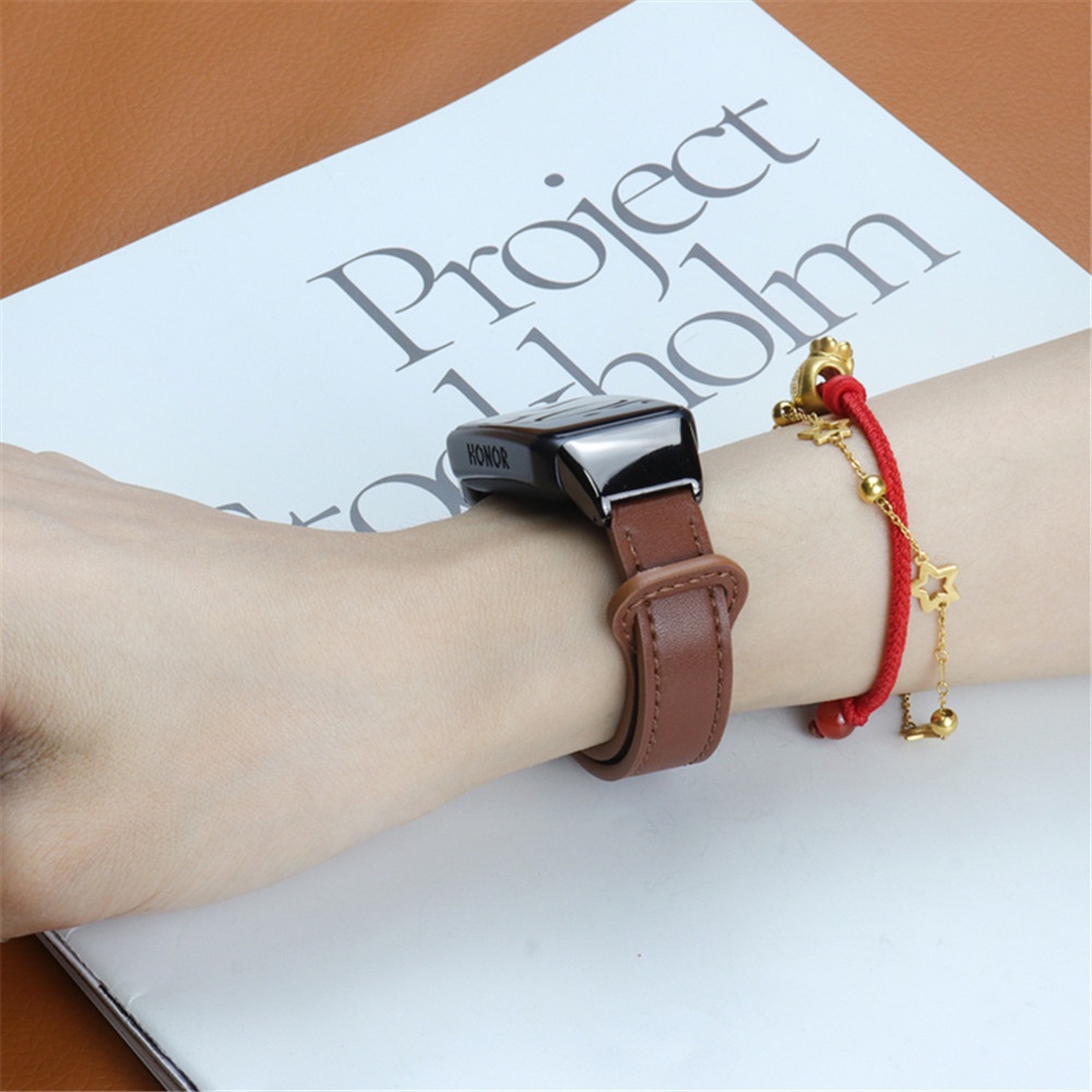 สายหนังสร้อยข้อมือเปลี่ยนสําหรับ Huawei Band 6 7 8 9 10 / Honor Band 10 9 7 6 - รูปที่ 4