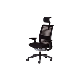 Modernform เก้าอี้ Ergonomic เพื่อสุขภาพ แบรนด์ Steelcase ประกัน 12 ปี รุ่น Think V2 พนักพิงศีรษะหุ้มผ้าดำ โครงสีดำ เบาะหุ้มผ้าดำ พนักตาข่ายดำ