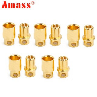 5 pairs AMASS 8.0mm Banana golden Plug Connector male female ESC Motor plug for RC Car/Trunk/Drone