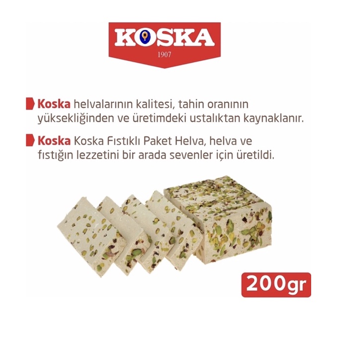 Koska Tahin Halva 200 gr. / งาขาวบดอัดก้อน ขนมหวานของตุรกี
